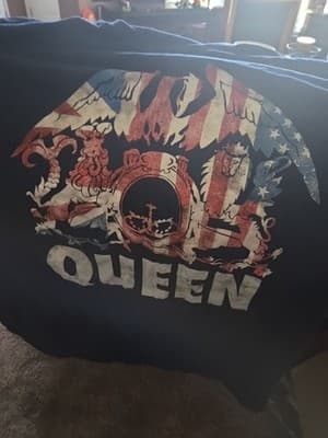 Queen Band T-Shirt Black Queen Crest Coat of Arms Graphic Music Tee Unisex 2XL - Thumbnail 3