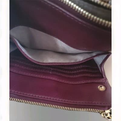 Michael Kors Fulton Crossbody Bag Merlot Leather Gold Accent MK Logo See Pics - Thumbnail 4