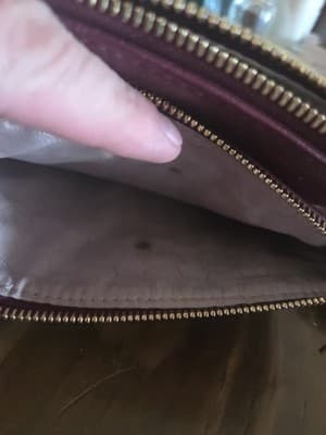 Michael Kors Fulton Crossbody Bag Merlot Leather Gold Accent MK Logo See Pics - Thumbnail 6