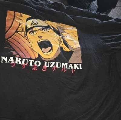 Naruto Uzumaki T Shirt XL Naruto Shippuden Collection Black 46/48 100%cotton Tee - Image 1