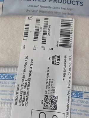 Urocare Leg Bag Strap Set Small Cotton and Foam Washable Non-Sterile 1 Pair - Thumbnail 2