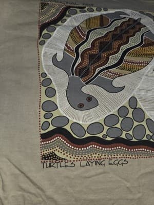 Vintage 1990s Australian Indigenous Turtle Artwork T-Shirt Size XL - Thumbnail 3