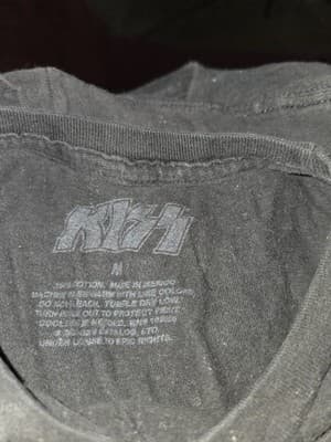 Men's KISS On Tour Classic Rock N Roll Firehouse Throwback Black T-Shirt Med - Thumbnail 2