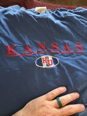 University of Kansas KU Jayhawks Mens XL Blue Bear Creek Sports Wear - Thumbnail 2