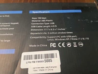 Large Print USB Wired Keyboard LED Backlight Black for Computer PC Laptop - Thumbnail 3