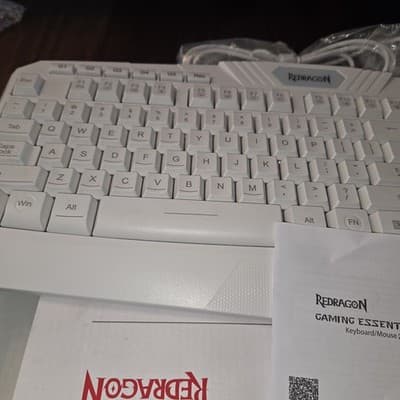 Redragon Gaming Essentials Keyboard/Mouse S101w 2 In 1 Set White - Thumbnail 3