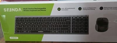 Seenda Bluetooth Keyboard Mouse Combo SKM64-2 Rechargeable Black Gray - Image 1