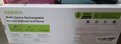 Seenda Bluetooth Keyboard Mouse Combo SKM64-2 Rechargeable Black Gray - Thumbnail 2