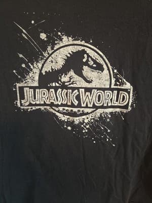 Jurassic World Black Short Sleeve T Shirt Size XL Men's Graphic 100% Cotton - Thumbnail 2