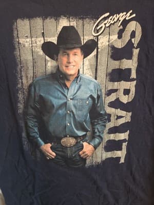 2014 George Strait - The Cowboy Rides Away Tour Shirt - Blue Size Medium - Thumbnail 2