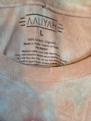 Aliyah One In A Million More Than Women Tie Die Tshirt Size Large Women's - Thumbnail 3