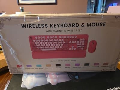 SABLUTE Ergonomic Wireless Keyboard and Mouse Combo - Wave Keyboard W Leather - Thumbnail 2