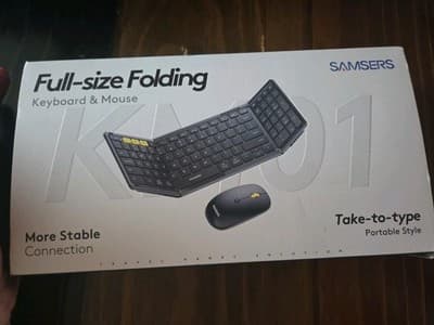 Samsers Full Size Folding Keyboard & Mouse - Bluetooth Keyboard Combo - Image 1