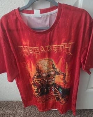 New Megadeath 35 Years of Megadeath T-Shirt Size 100% Polyester XL - Image 1