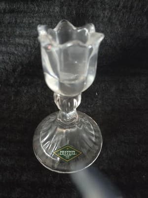 Shannon By Godinger Tulip Crystal Candle Stick Pair 5” Tall New Model 15729 - Thumbnail 2