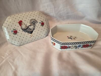 Vera by Sadek Trinket Box Floral Band Rooster Motif - Thumbnail 2