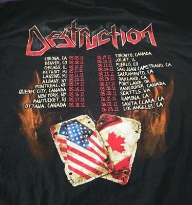 Destruction 30th Anniversary Tour Tshirt With Tour dates - 3XL - Thumbnail 2
