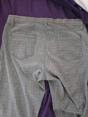 Time And True Women's Stretch Knit Grey&black Leggings L 12-14 - Thumbnail 3