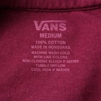 Vans Shirt Medium M Red White Logo Tee Short Sleeve Adult Casual Mens Top Casual - Thumbnail 3