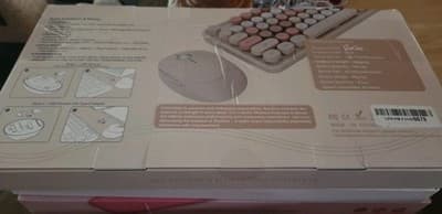 SkyGive Wireless Keyboard and Mouse Combo, Ergonomic Full Size Typewriter Retro - Thumbnail 2