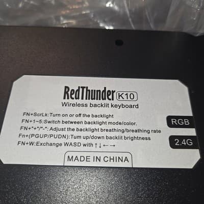 Black RedThunder K10 Wireless Gaming Keyboard & Mouse Combo (No C Type Charger) - Thumbnail 8