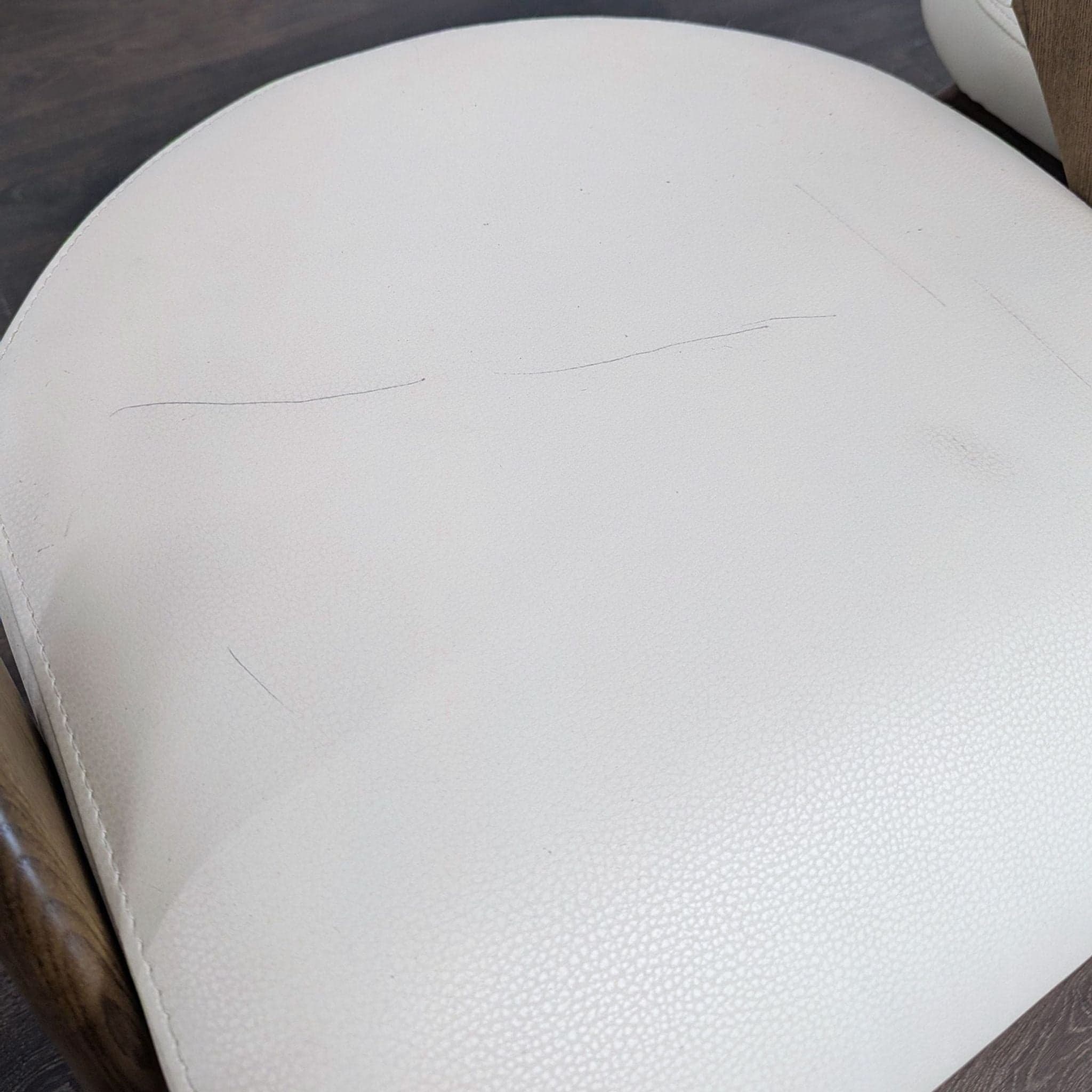 Lucas Mid-Century Cream & Walnut Dining Chair - Thumbnail 5