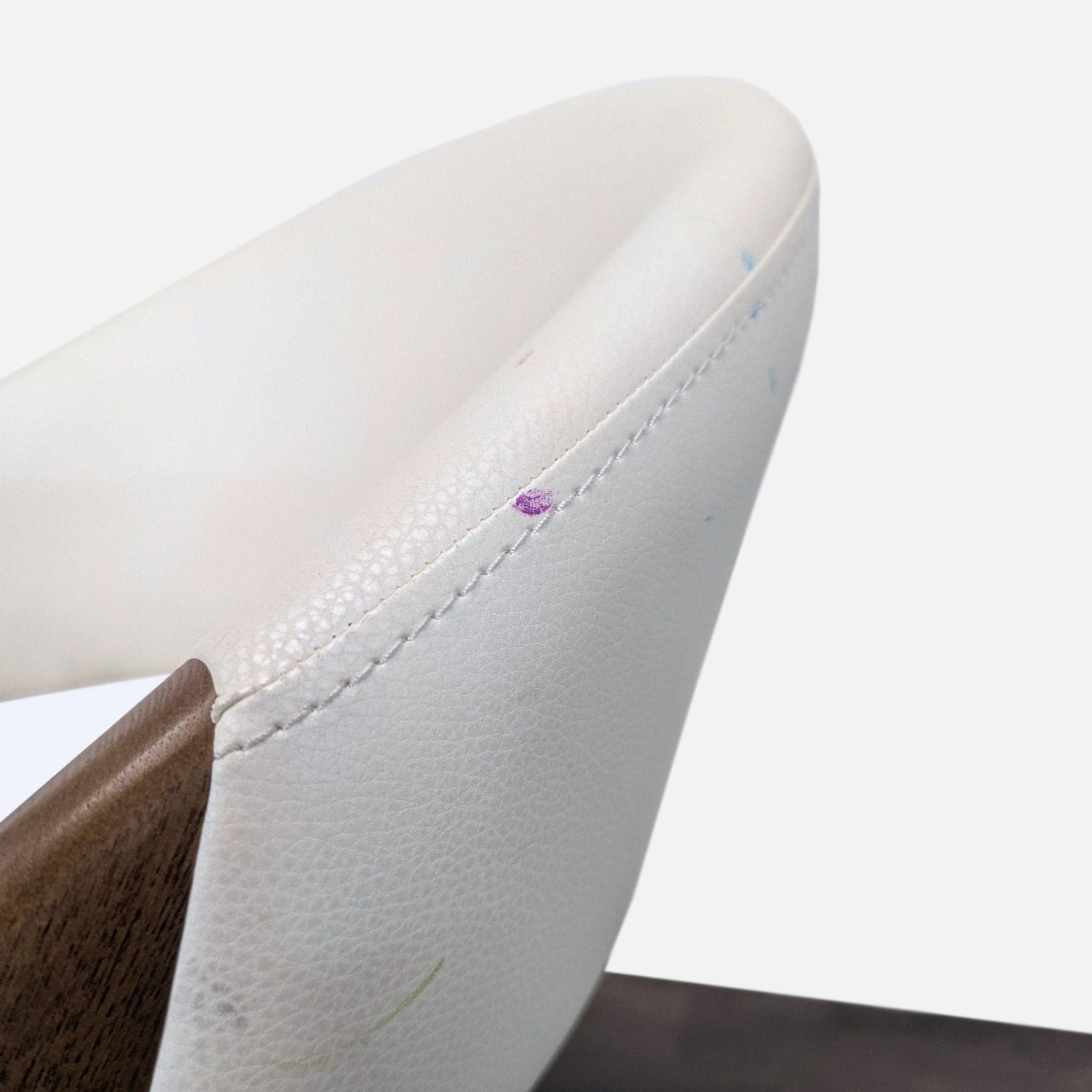 Lucas Mid-Century Cream & Walnut Dining Chair - Thumbnail 4