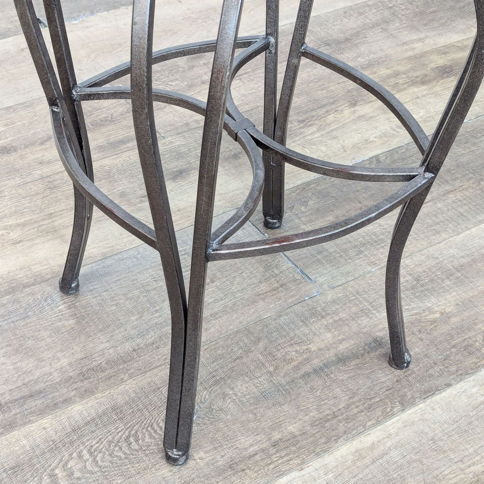 Metal and Faux Leather Bar Stool - Thumbnail 3