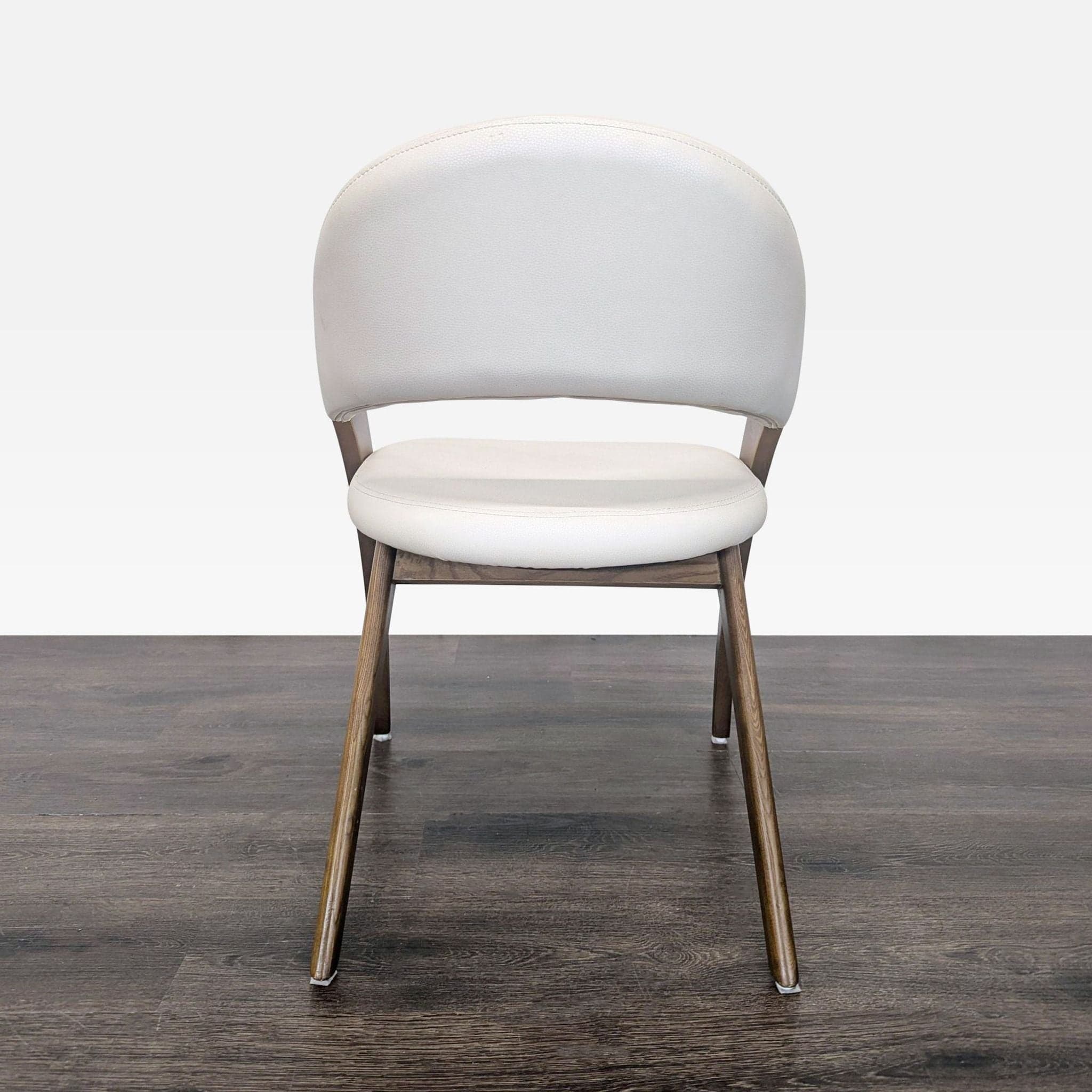 Lucas Mid-Century Cream & Walnut Dining Chair - Thumbnail 11