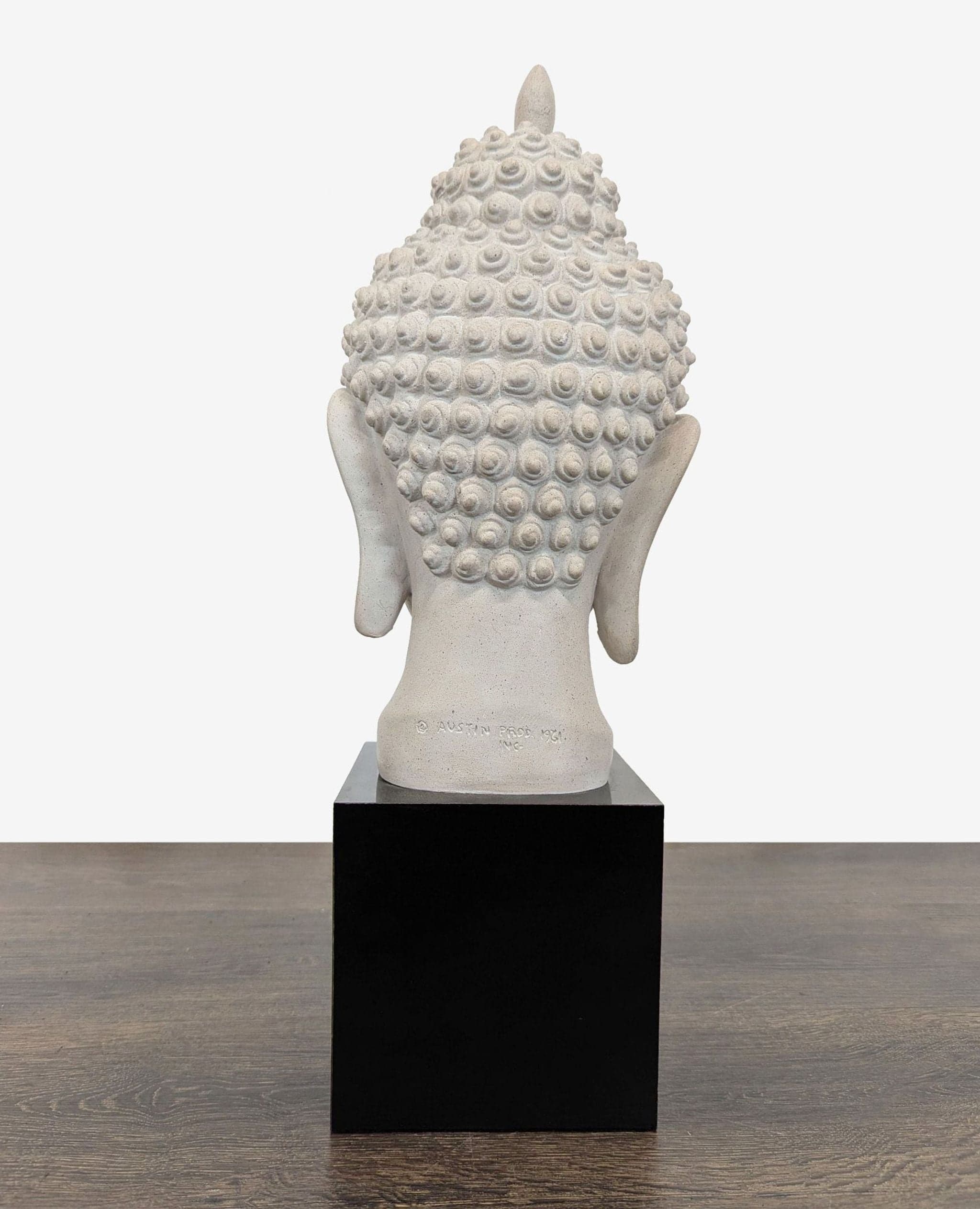 Vintage Austin Productions Buddha Head Sculpture on Base - Thumbnail 7