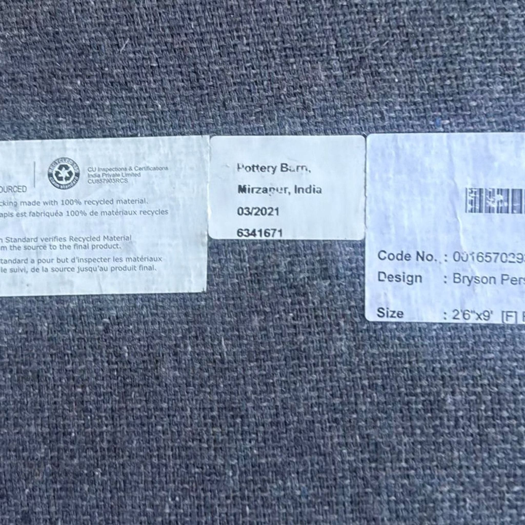 Pottery Barn Bryson Blue & Ivory Floral Wool Hand Tufted Medallion Runner Rug - Thumbnail 7