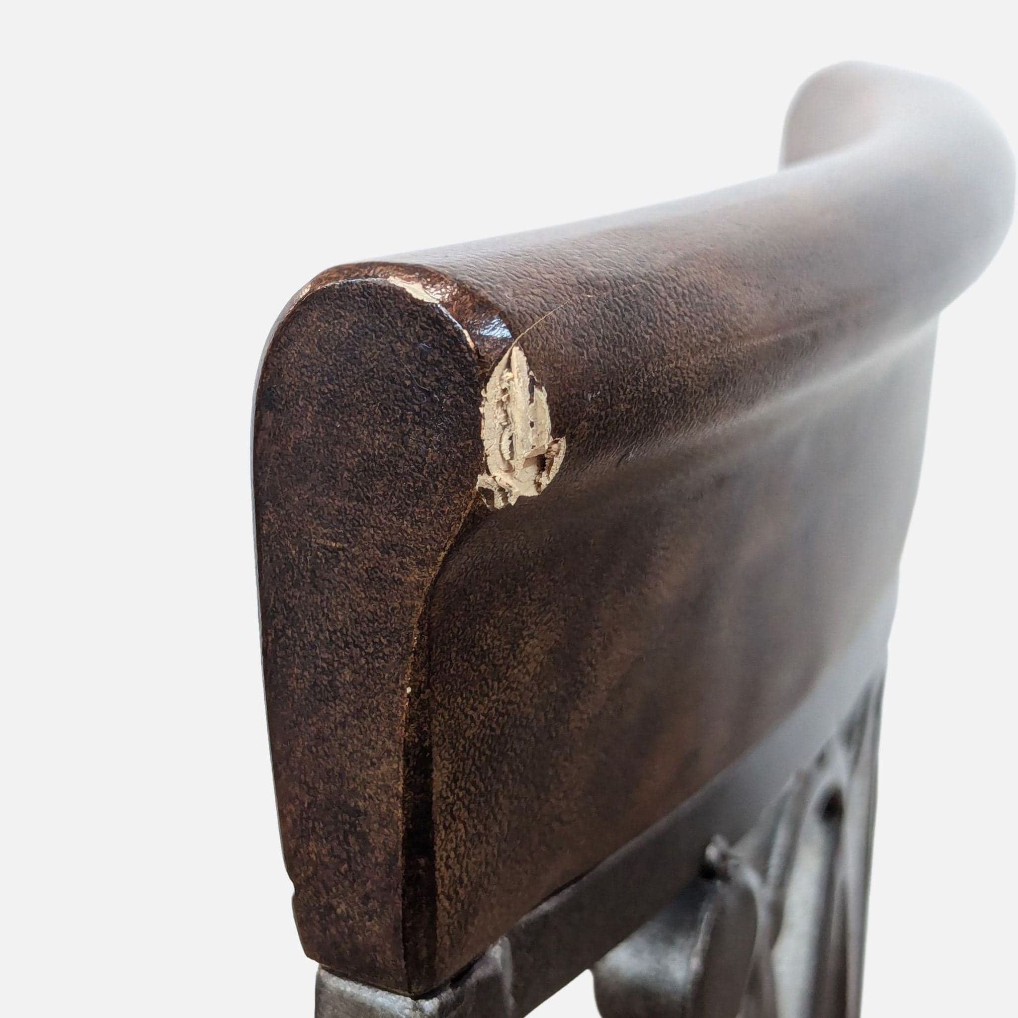 Metal and Faux Leather Bar Stool - Thumbnail 6