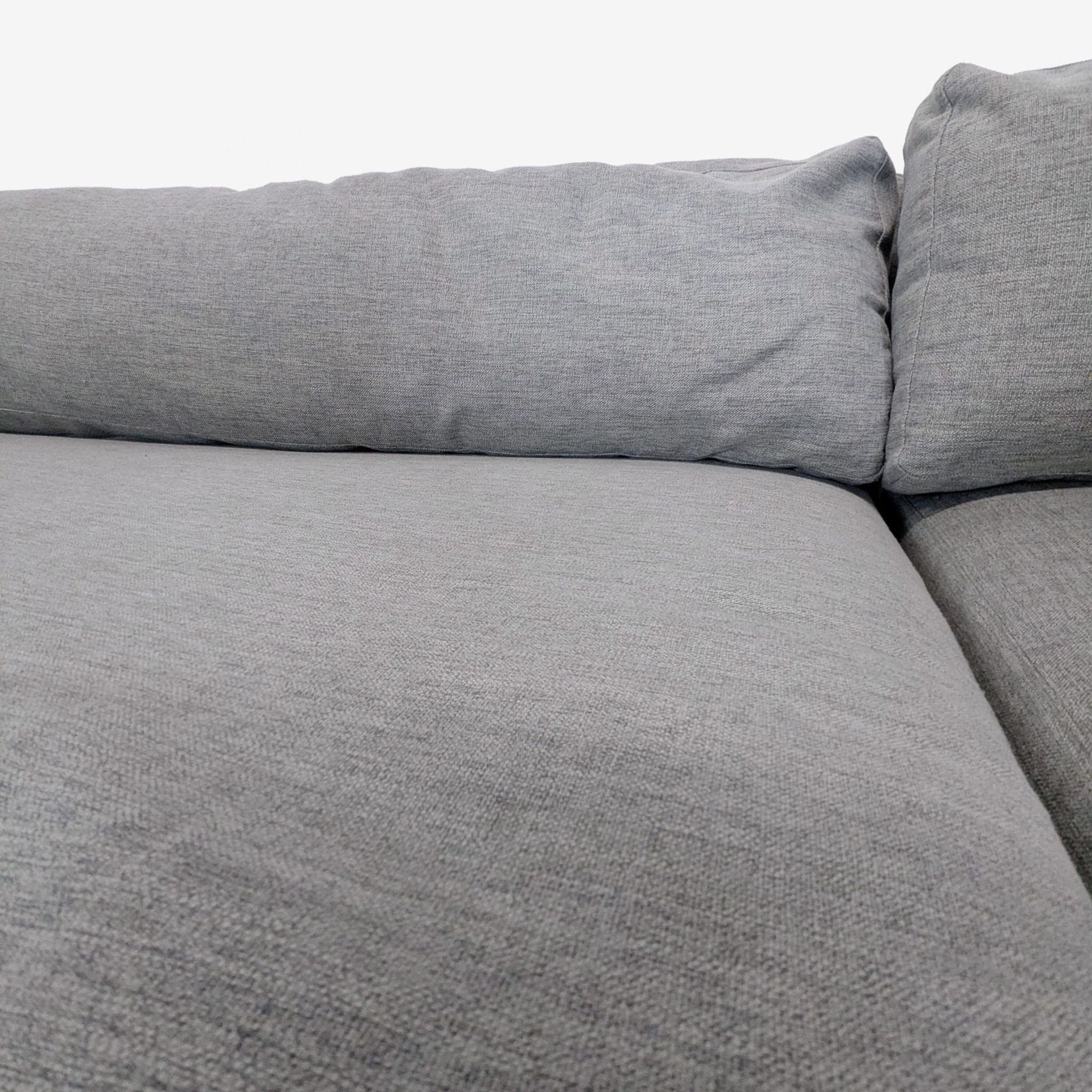 Interior Define Jasper Grey Sectional Sofa with Walnut Wood Base - Thumbnail 3