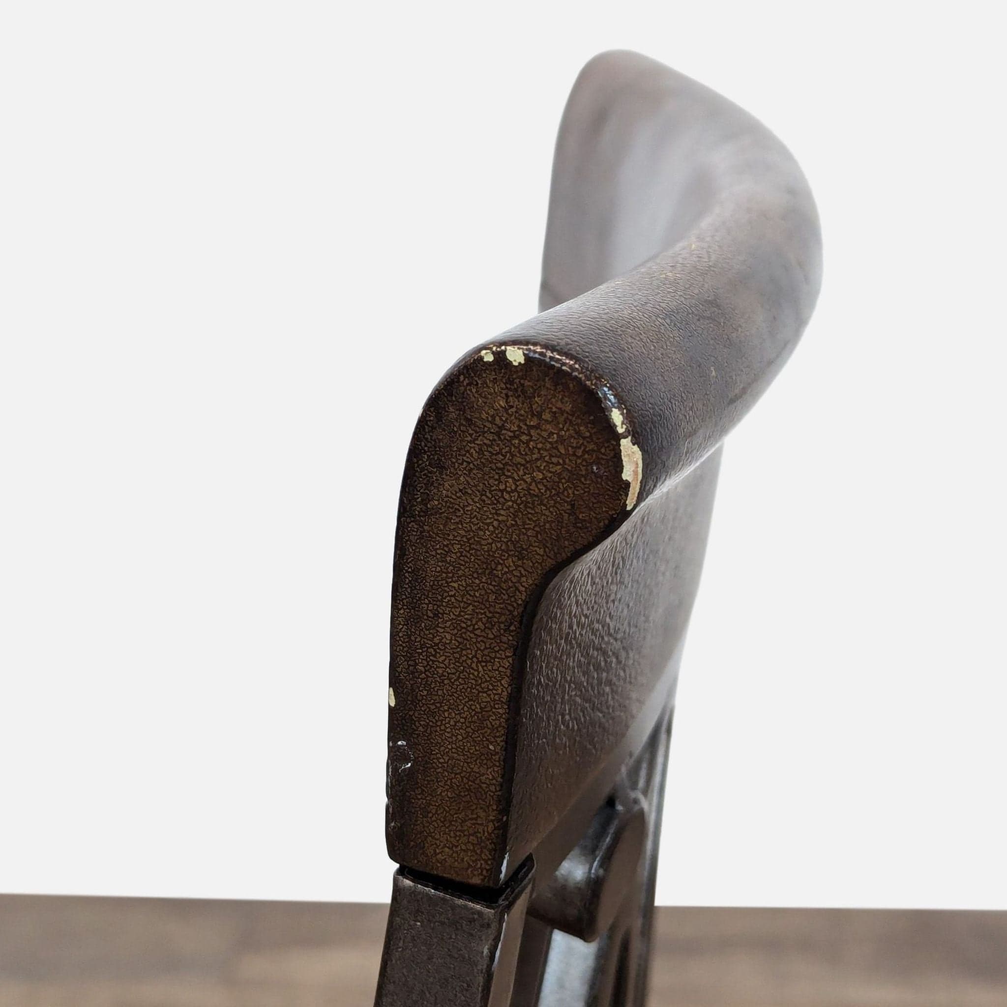 Metal and Faux Leather Bar Stool - Thumbnail 7