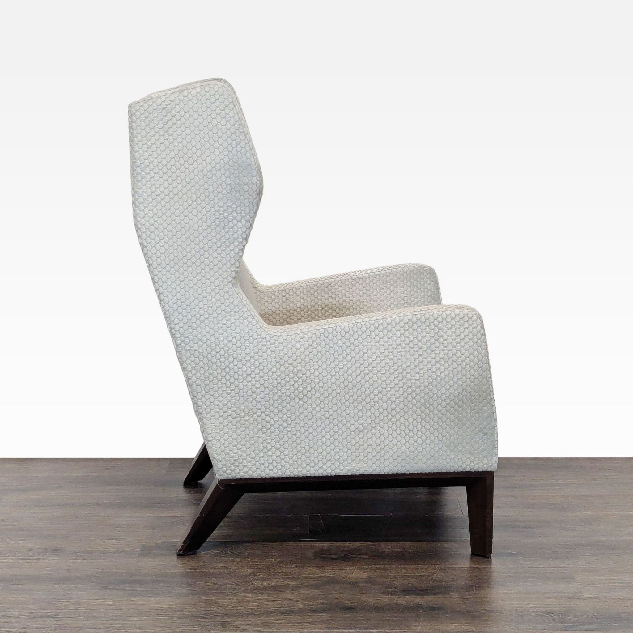 Holly Hunt Modern Darder Wingback Lounge Chair in “Black Magic” Upholstery - Thumbnail 3