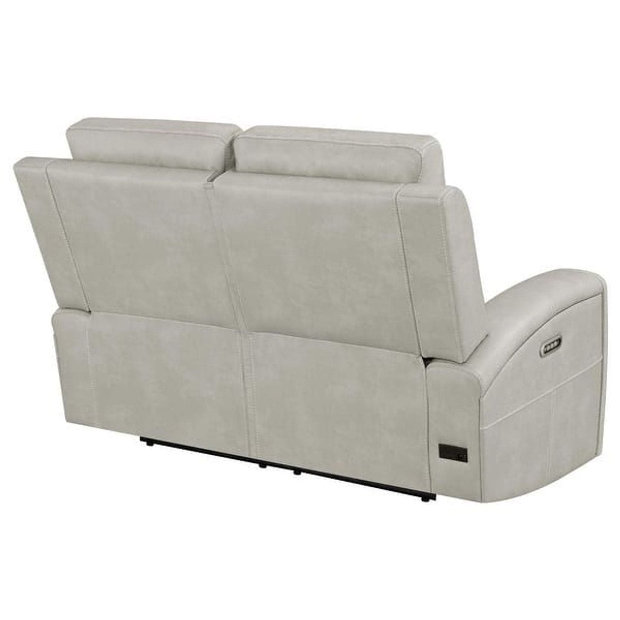 Coaster Fine Furniture Brickston Power Reclining Faux Leather Loveseat in Light Gray - Thumbnail 4