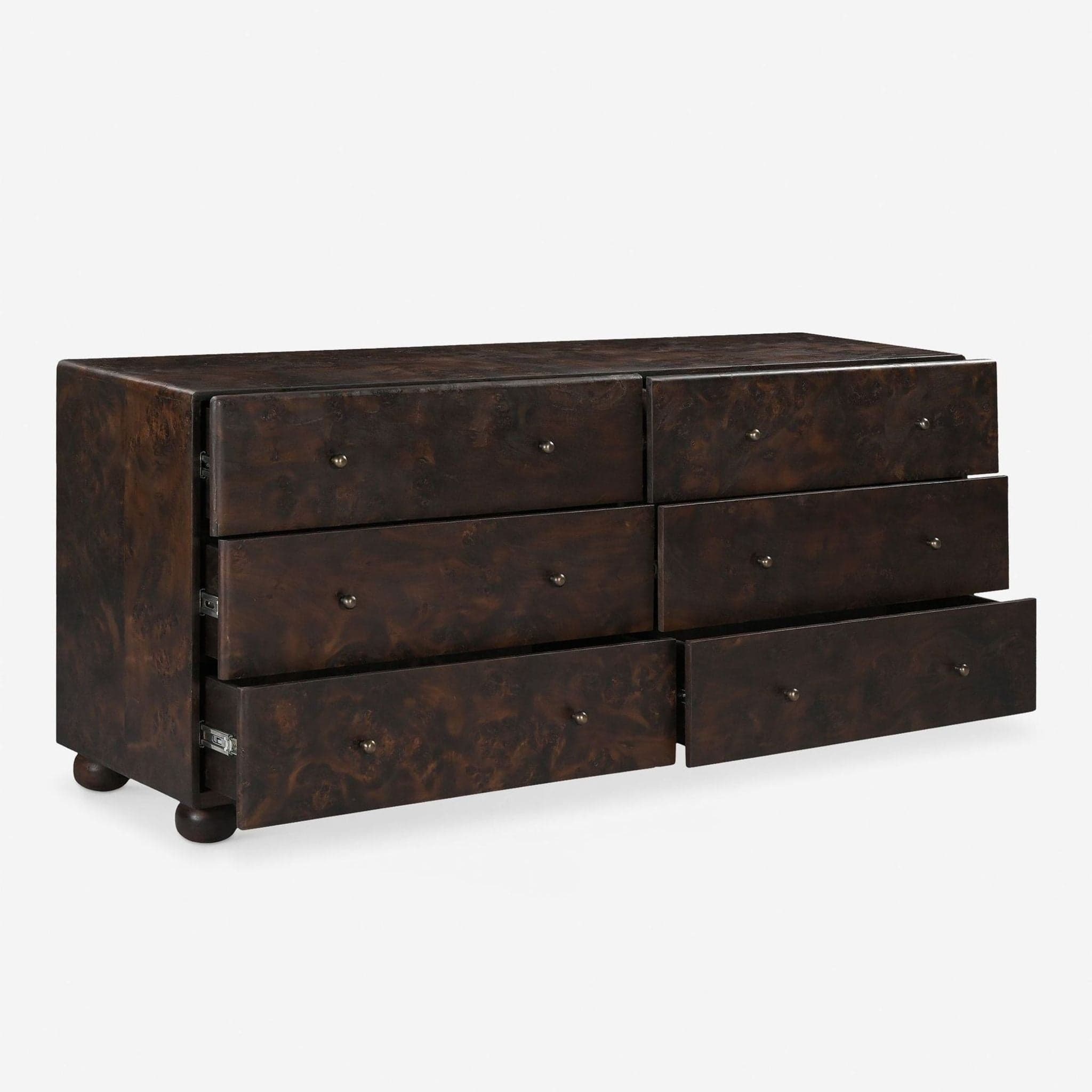 Lulu and Georgia Hobbes Dark Wood 6-Drawer Dresser - Thumbnail 2