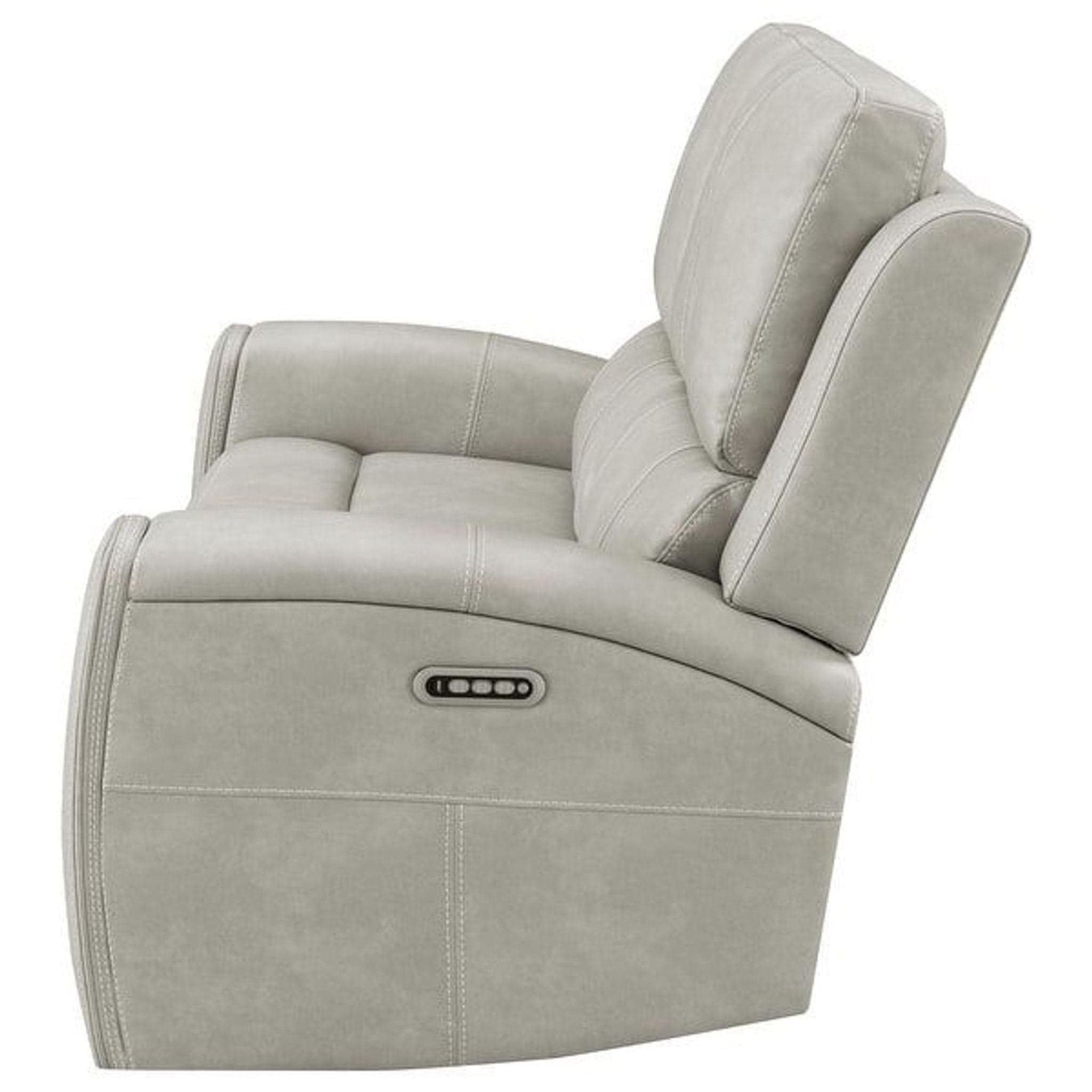 Coaster Fine Furniture Brickston Power Reclining Faux Leather Loveseat in Light Gray - Thumbnail 6