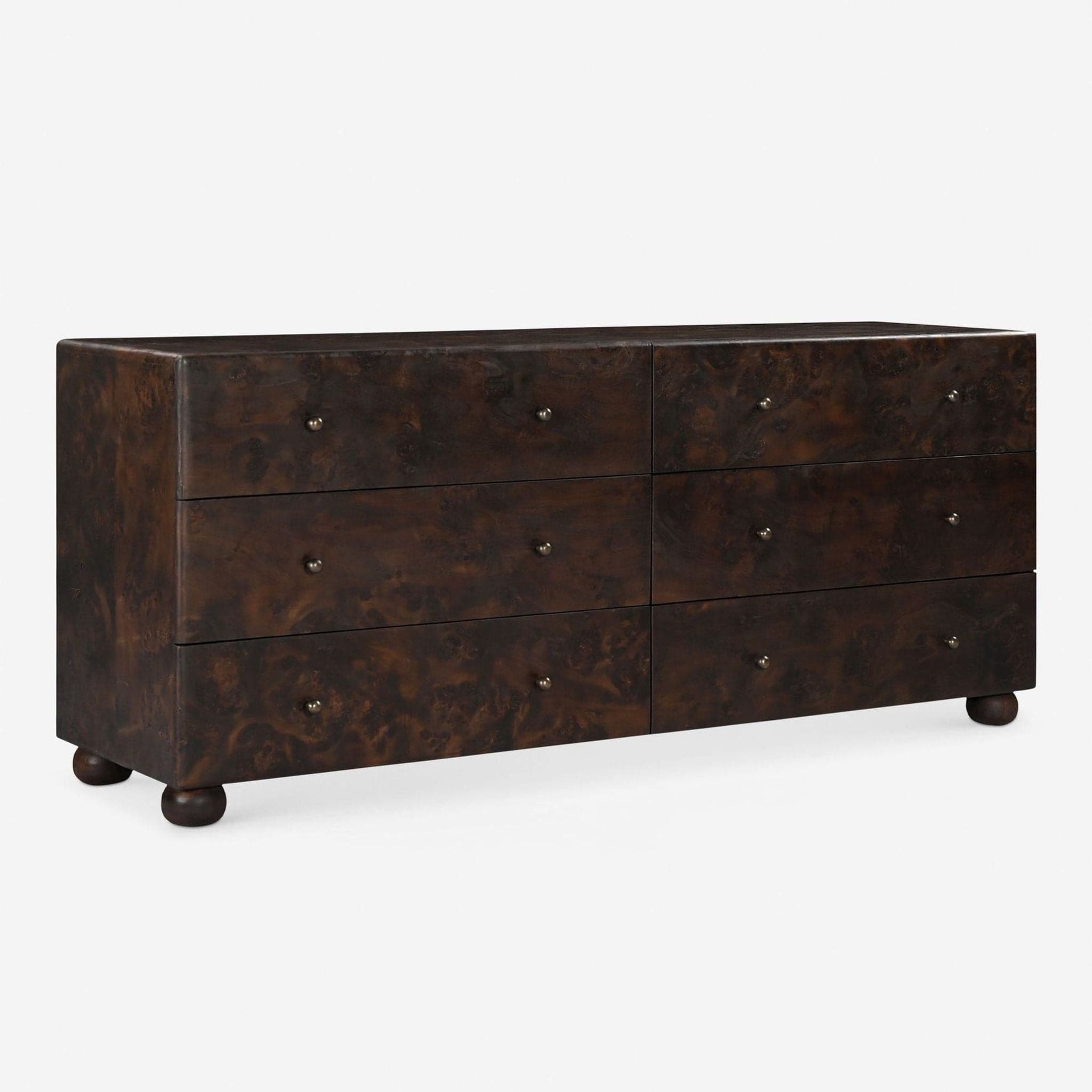 Lulu and Georgia Hobbes Dark Wood 6-Drawer Dresser - Thumbnail 8