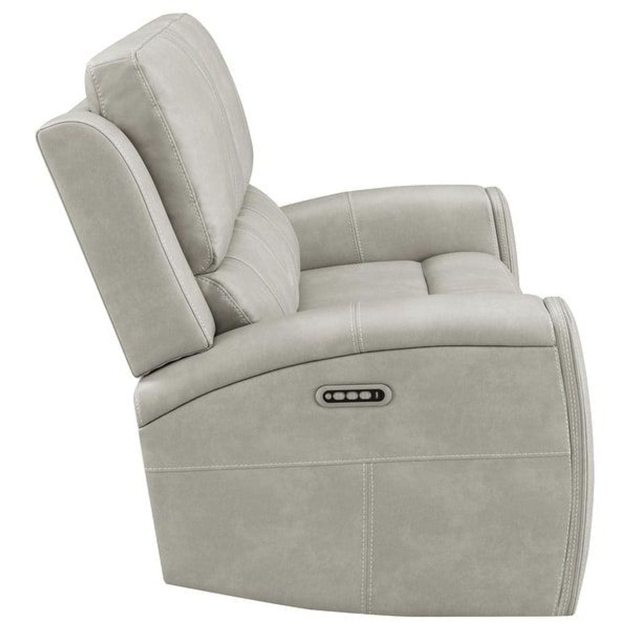 Coaster Fine Furniture Brickston Power Reclining Faux Leather Loveseat in Light Gray - Thumbnail 3