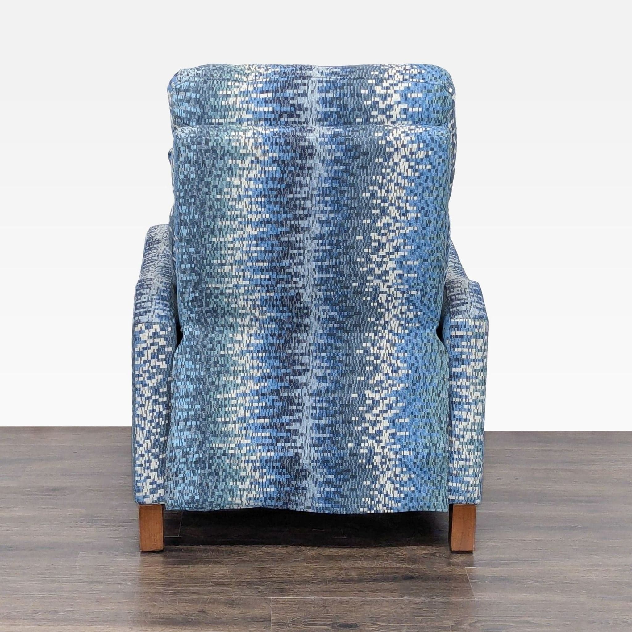 Jiaxing Home Fortune Furniture Co. Blue Patterned Recliner Lounge Chair with Cushions - Thumbnail 4
