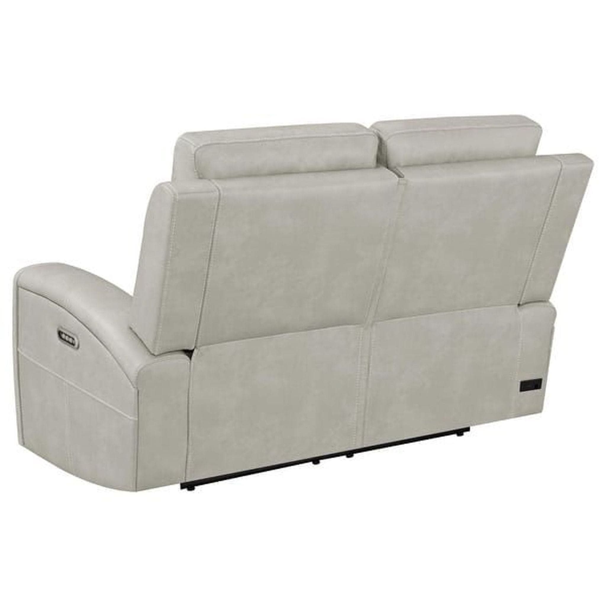 Coaster Fine Furniture Brickston Power Reclining Faux Leather Loveseat in Light Gray - Thumbnail 5