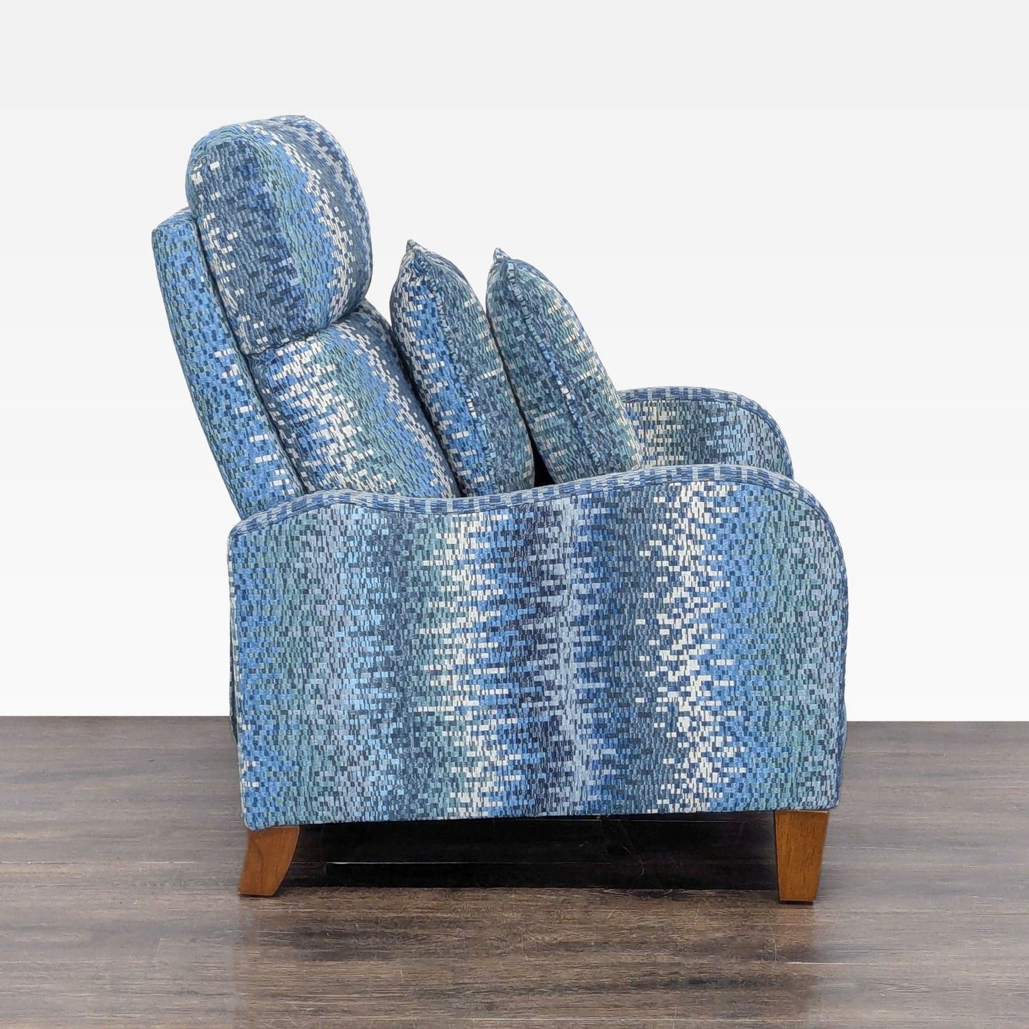 Jiaxing Home Fortune Furniture Co. Blue Patterned Recliner Lounge Chair with Cushions - Thumbnail 5