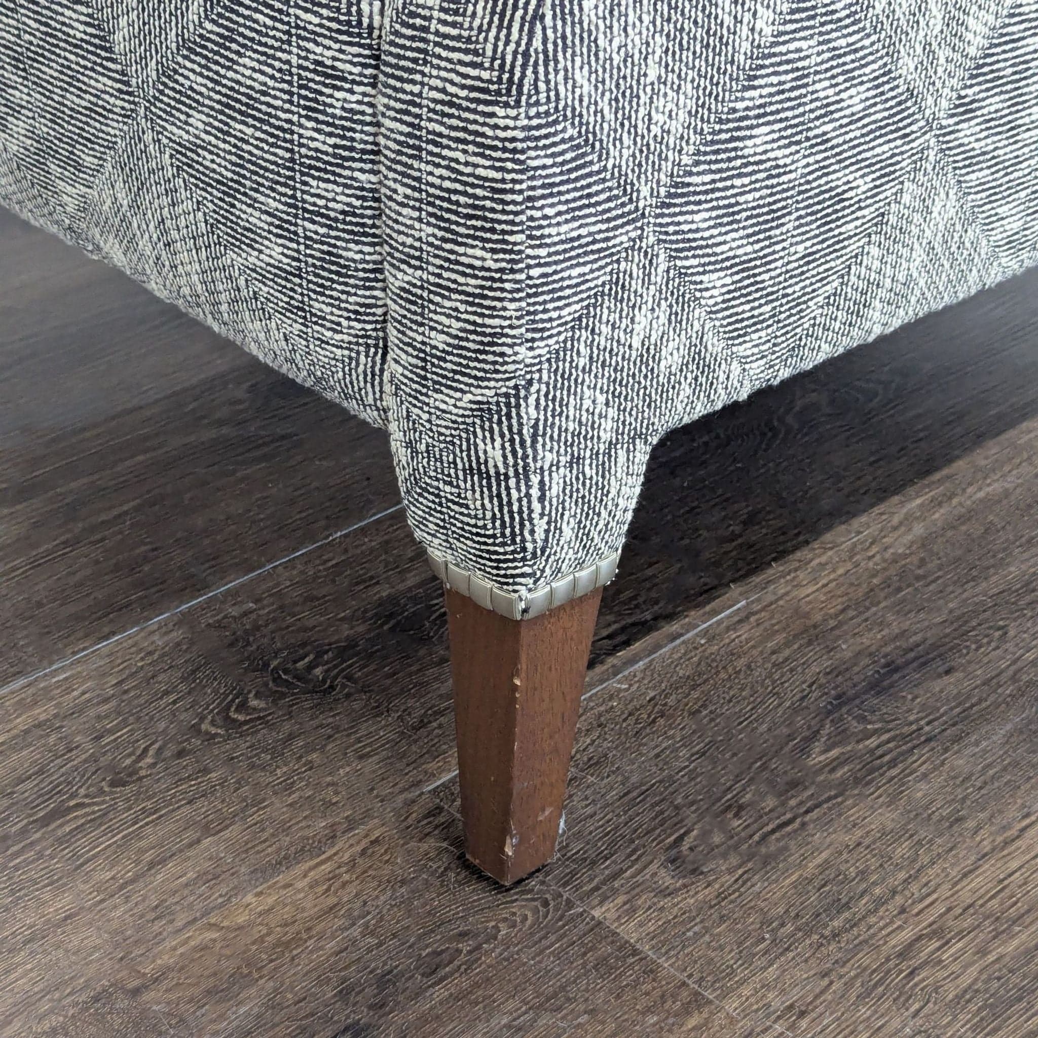 Ted Boerner Lex Lounge Chair with Patterned Upholstery and Wood Arms - Thumbnail 6