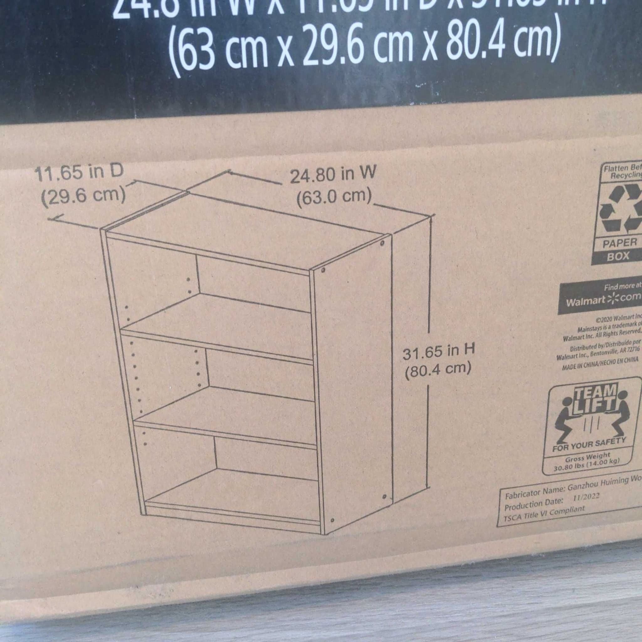 Mainstays Modern 3-Shelf Bookcase with Adjustable Shelves, Dark Wood Finish - Thumbnail 5