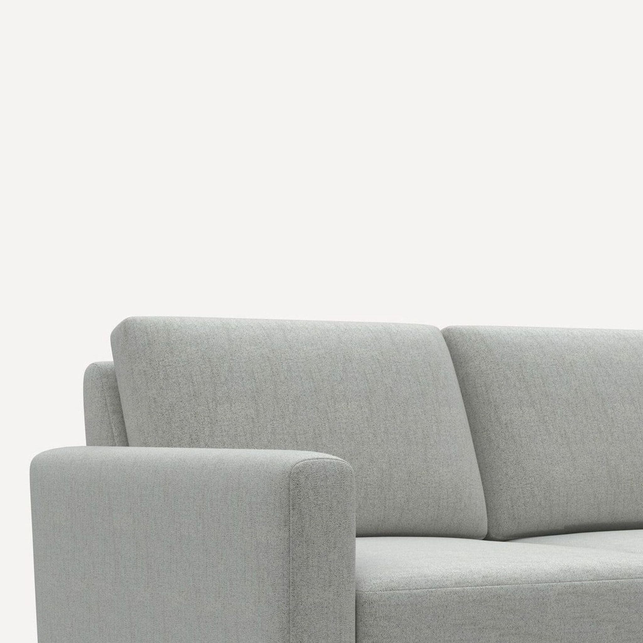 Burrow Nomad 4-Seat Modern Gray Sofa with Brass Legs - Thumbnail 2