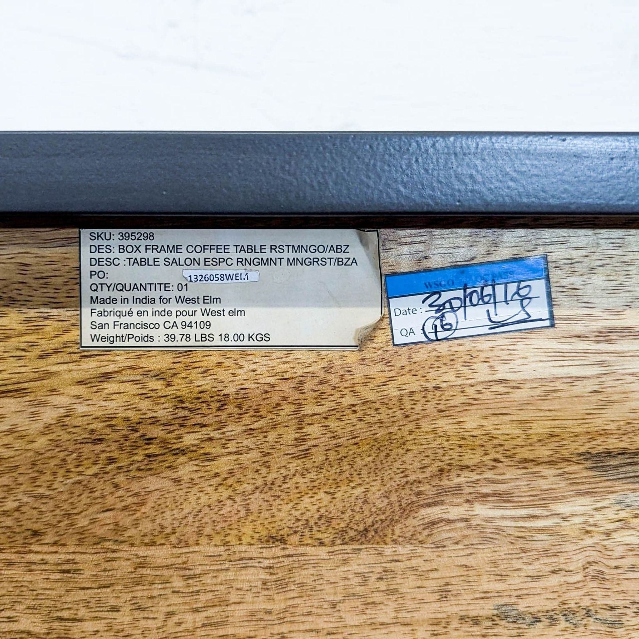 West Elm Box Frame Coffee Table - Thumbnail 6