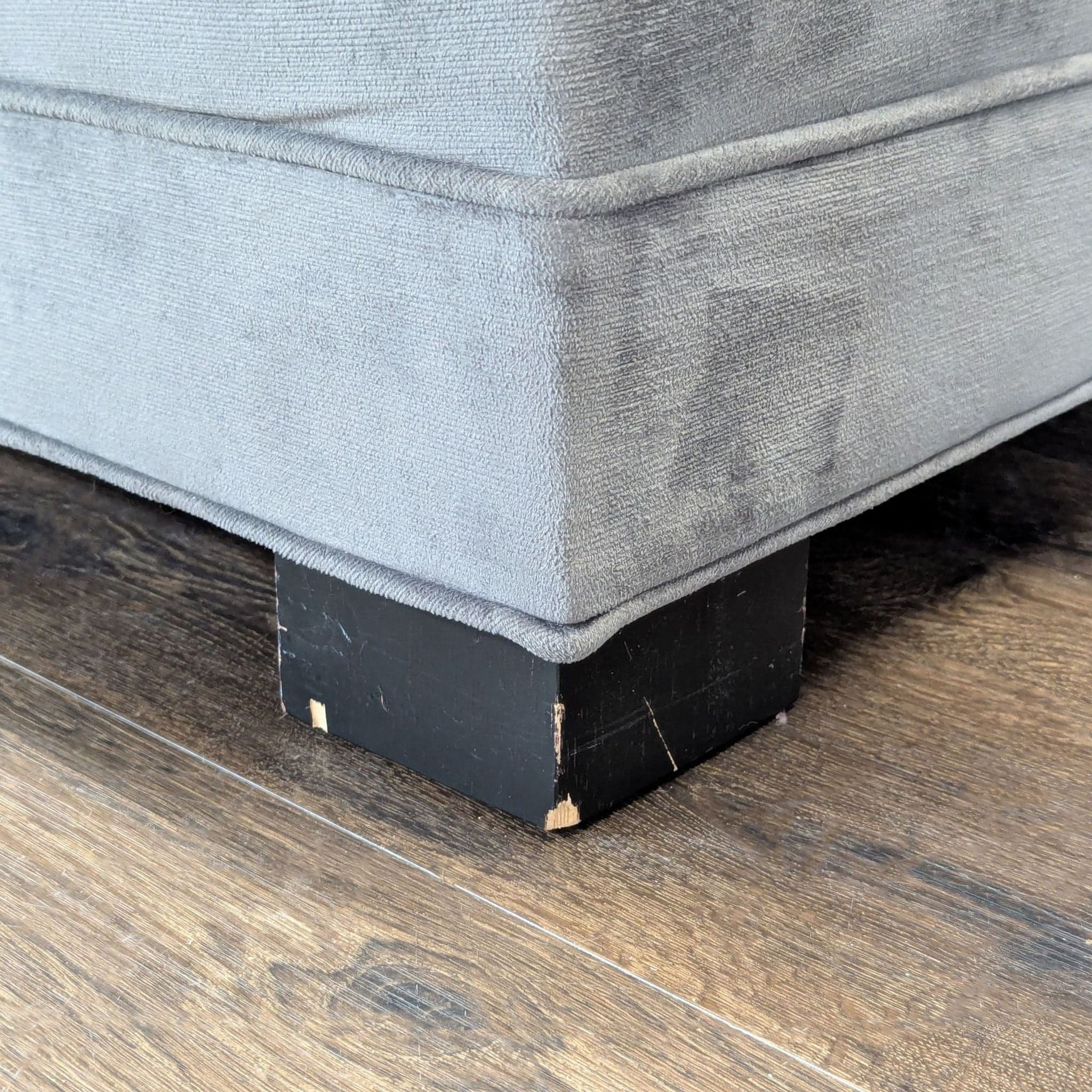 Mitchell Gold + Bob Williams Gray Velvet L-Shaped Sectional Sofa - Thumbnail 6