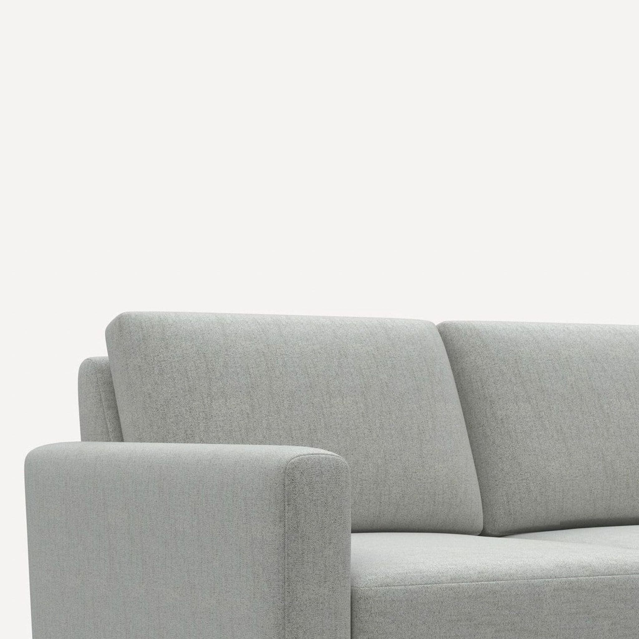 Burrow Nomad 4-Seat Modern Light Gray Sofa with Gold Legs - Thumbnail 2