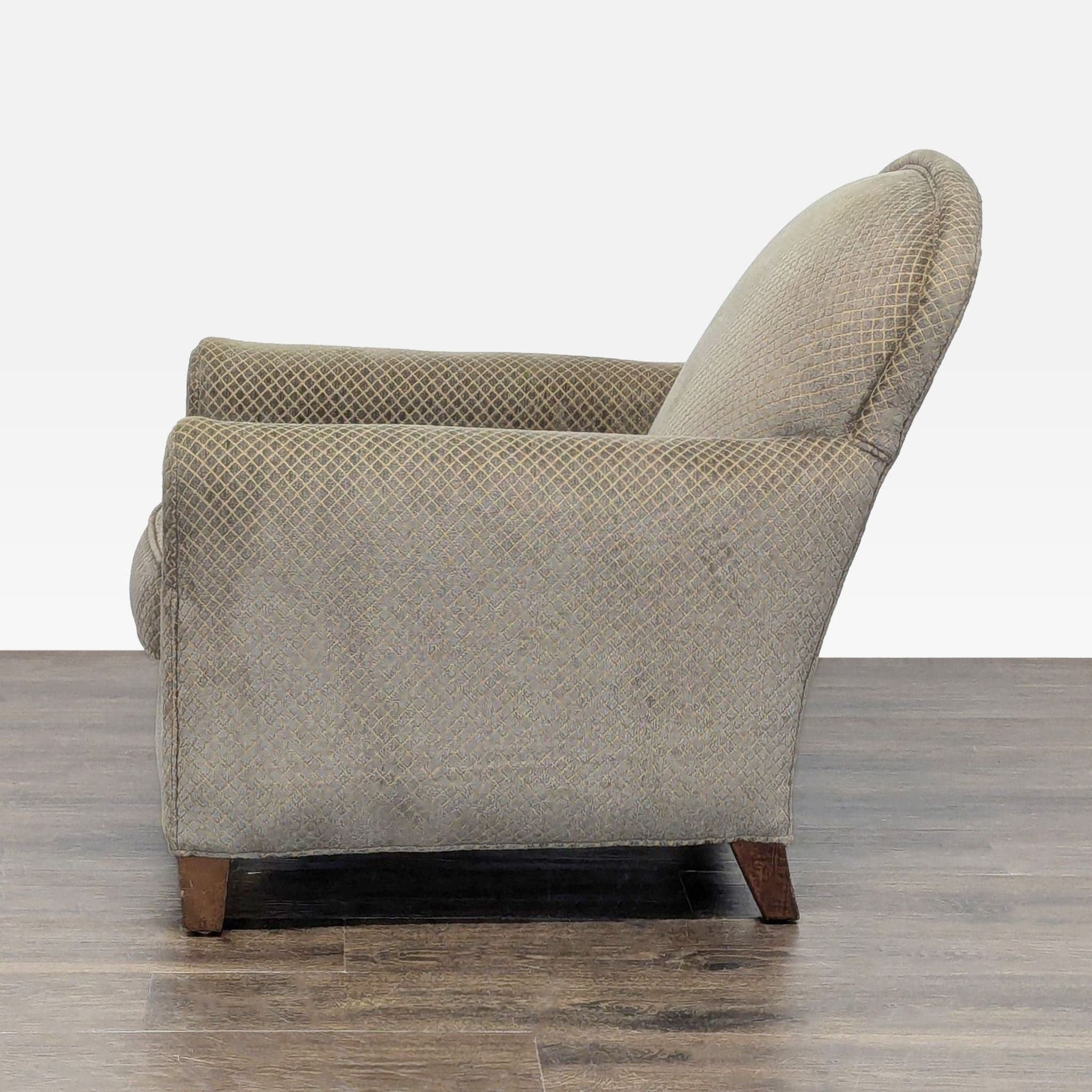 Crate & Barrel Classic Lounge Chair with Patterned Fabric - Thumbnail 5